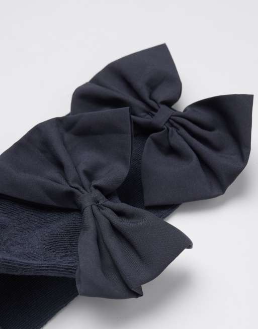 Calzedonia Bow Socks In Charcoal Grey