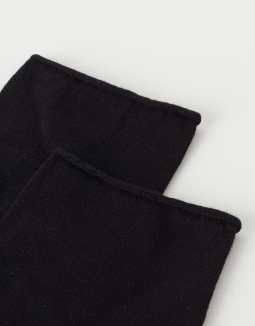 Calzedonia Cotton Bandless Short Socks In Black