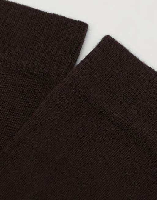 Calzedonia Long Satin Cotton Socks In Mocha Brown