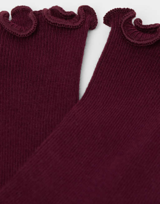 Calzedonia Ribbed Socks In Bordeaux