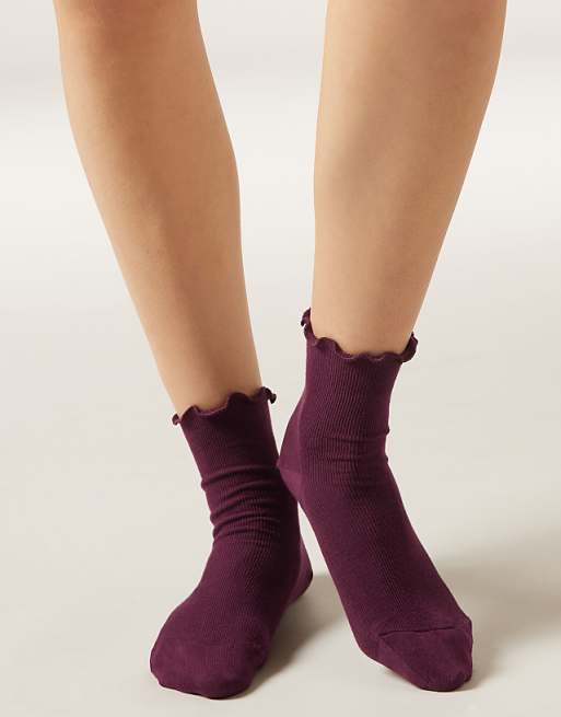 Calzedonia Ribbed socks in bordeaux