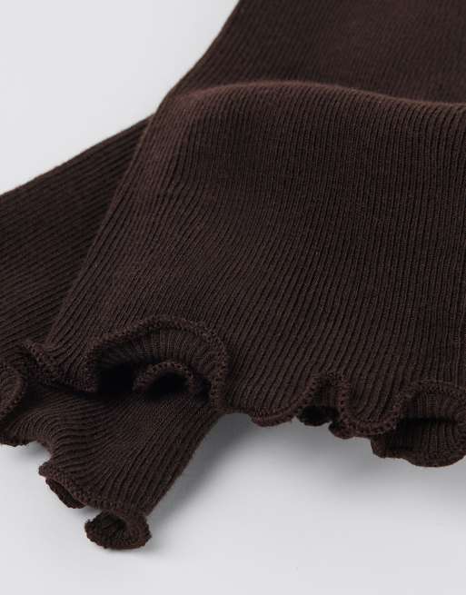 Calzedonia Ribbed Socks In Brown