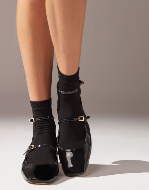 Calzedonia Trim Detail Short Socks In Black