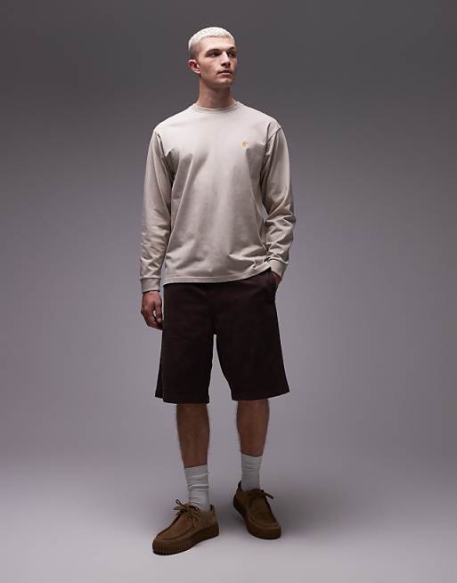 Carhartt WIP Chase Long Sleeve T-shirt In Beige