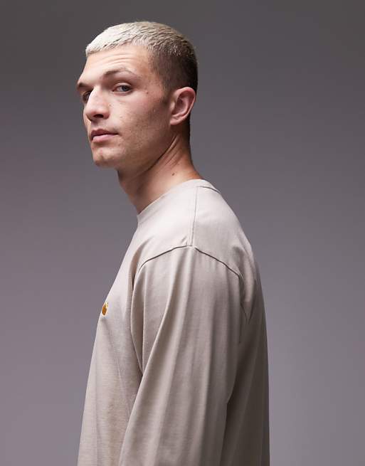 Carhartt WIP Chase Long Sleeve T-shirt In Beige