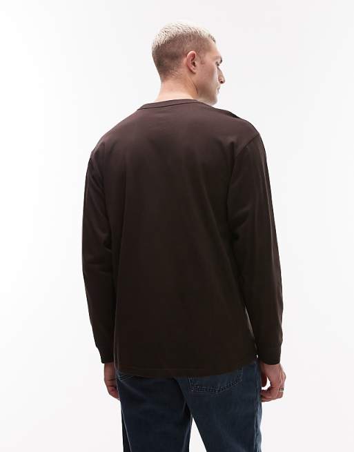 Carhartt WIP Chase Long Sleeve T-shirt In Dark Brown