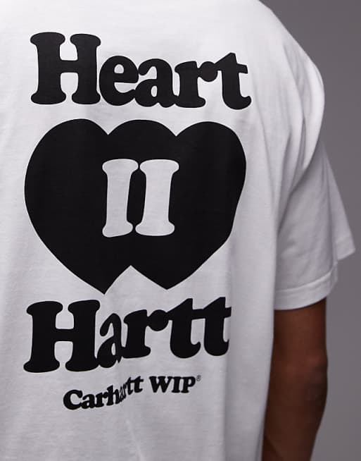 Carhartt WIP Heart II Hartt Motif Back Print T-shirt In White