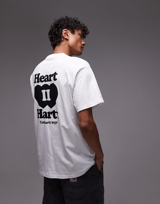 Carhartt WIP heart II hartt motif back print t-shirt in white