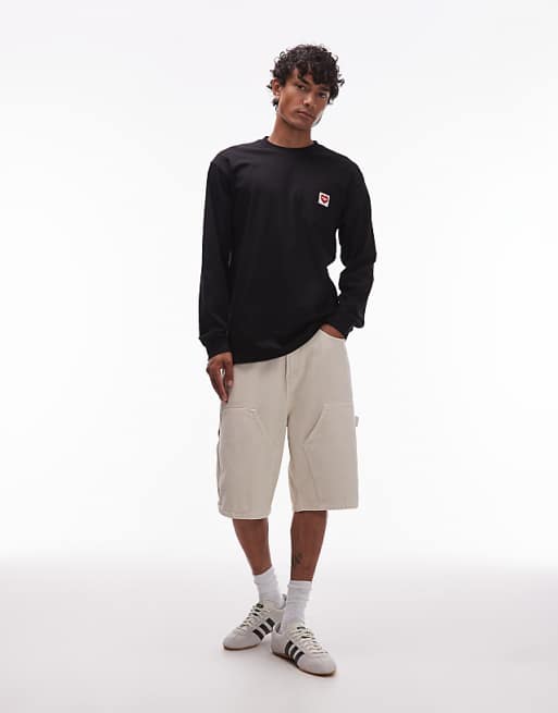 Carhartt WIP Pocket Heart Long Sleeve Loose Fit T-shirt In Black
