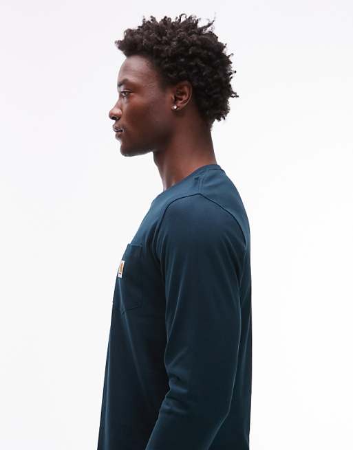 Carhartt WIP Pocket Long Sleeve T-shirt In Dark Green