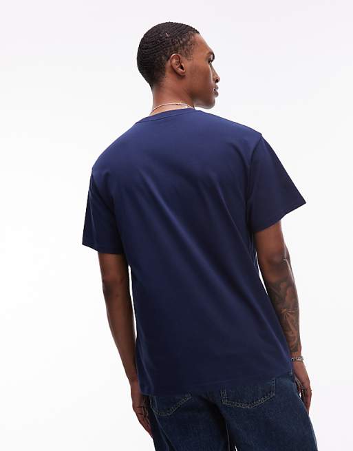 Carhartt WIP Script Embroidery T-shirt In Navy