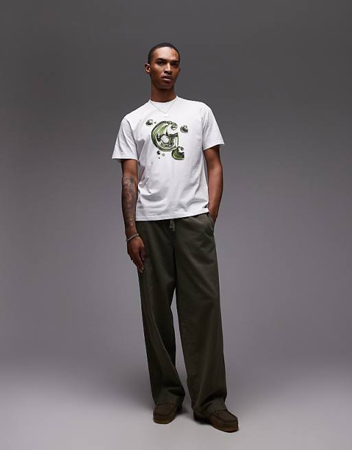 Carhartt WIP Solar Chrome Logo T-shirt In White