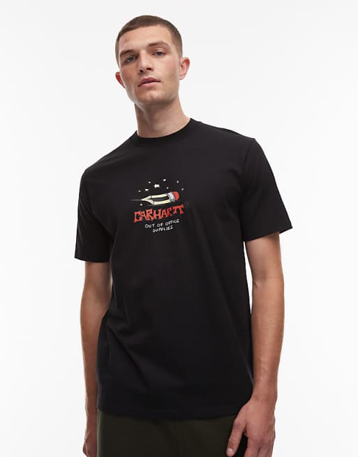 Carhartt WIP work life romance relaxed fit motif t-shirt in black