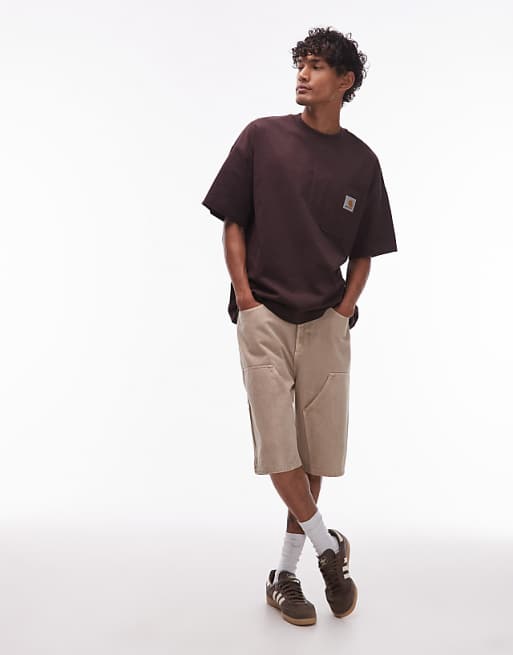 Carhartt WIP Work Pocket Boxy Fit T Shirt In Brown