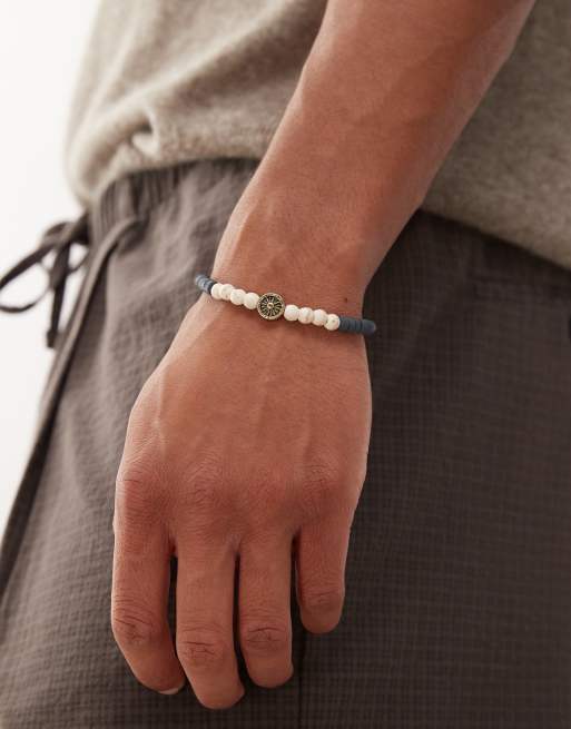 Classics 77 Beaded Bracelet In Neutral And Navy Blue