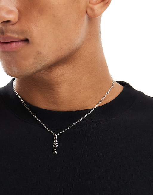 Classics 77 fish bone chain necklace in silver
