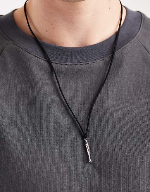 Classics 77 fish pendant cord necklace in silver