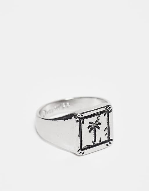 Classics 77 palm engraved signet ring in silver