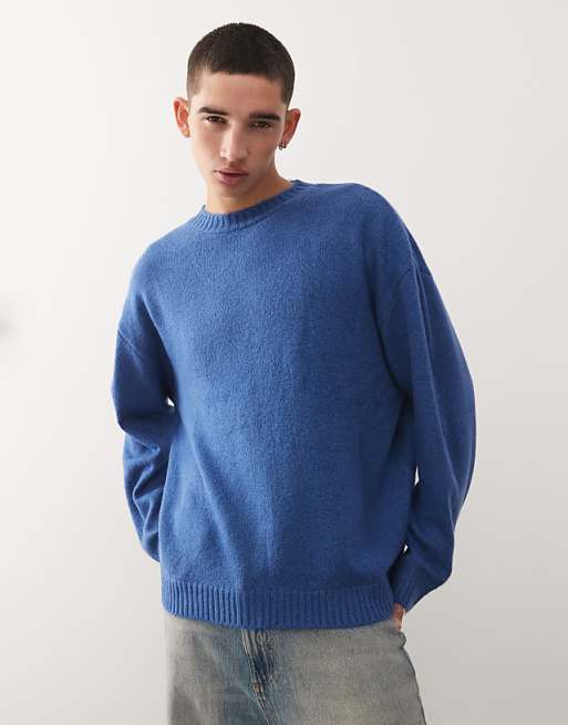 COLLUSION Boxy Knitted Sweat In Blue