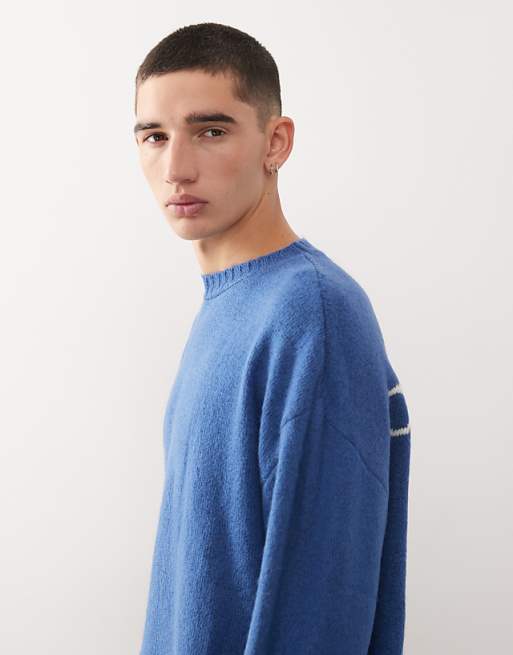 COLLUSION Boxy Knitted Sweat In Blue