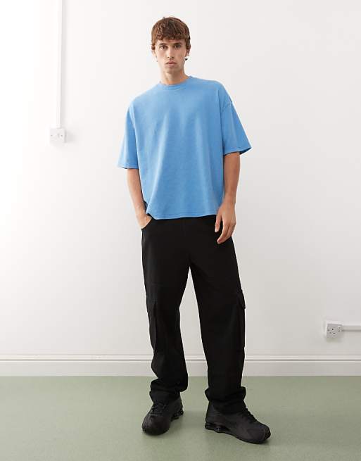 COLLUSION Boxy T-shirt In Washed Blue
