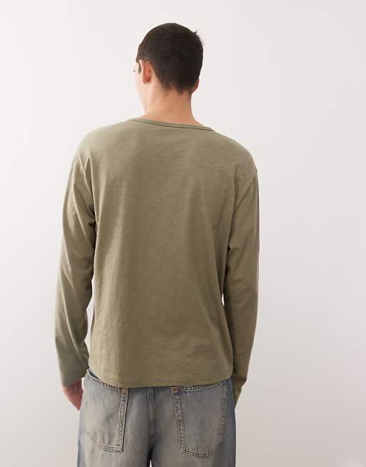 COLLUSION Distorted Brown Henley