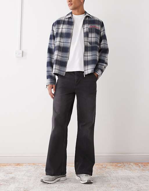 COLLUSION flare jean in washed black
