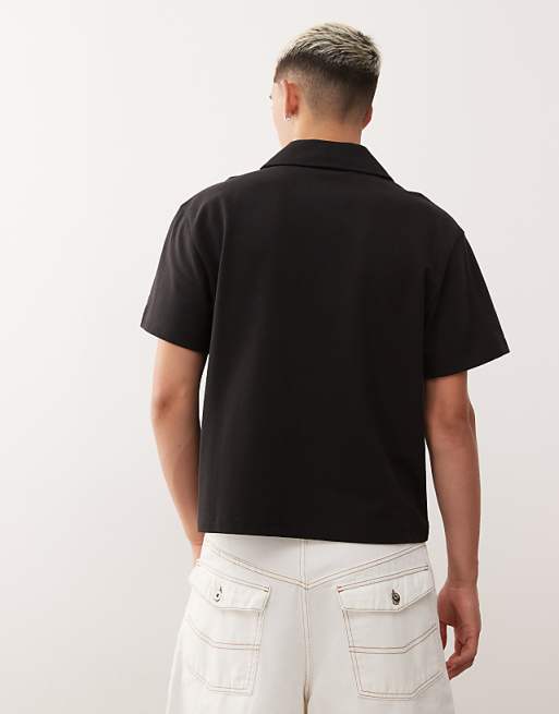 COLLUSION Football Polo In Black