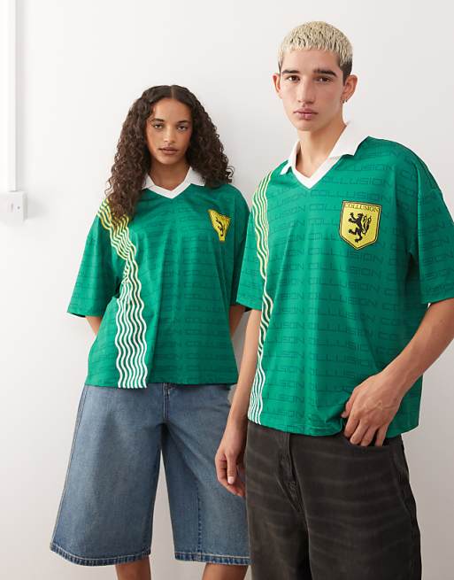 COLLUSION football t-shirt in green
