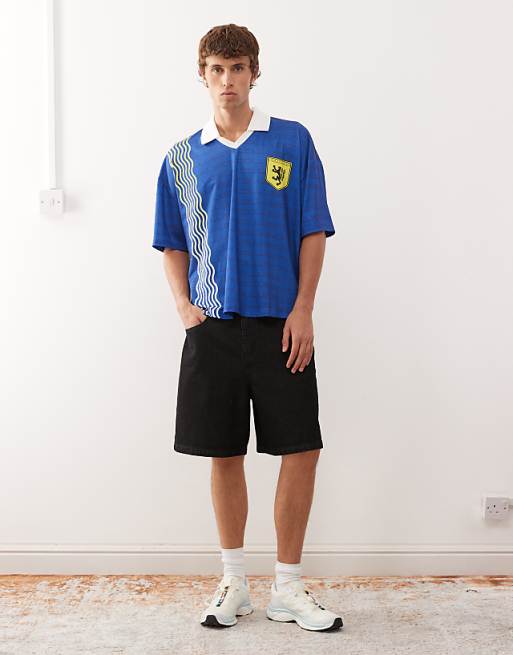 COLLUSION Football T-shirt In Navy Blue