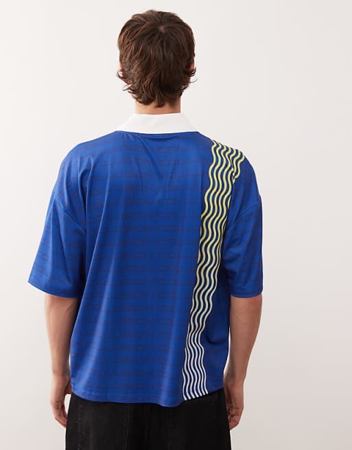 COLLUSION Football T-shirt In Navy Blue