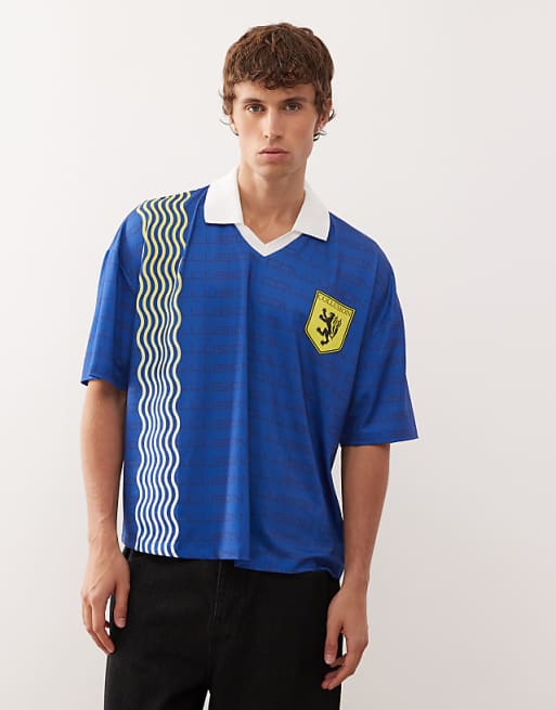 COLLUSION football t-shirt in navy blue