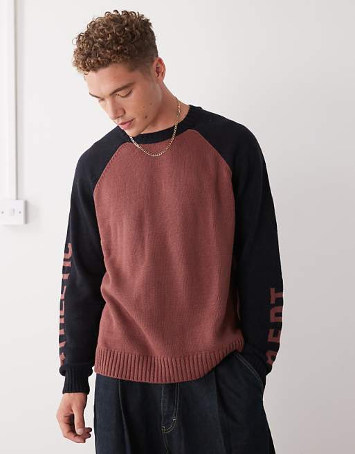 COLLUSION Knitted Sweater With Athletic Print