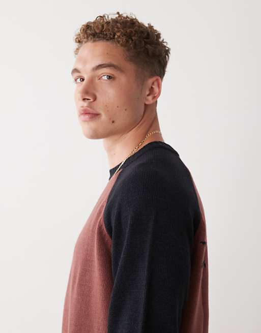 COLLUSION Knitted Sweater With Athletic Print