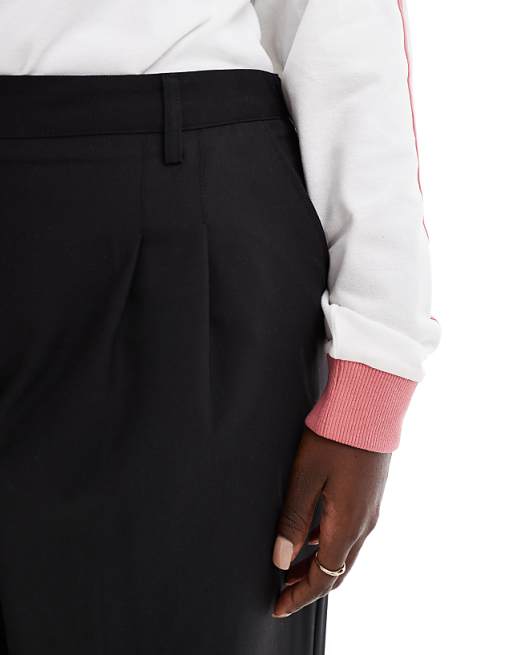 COLLUSION Plus Relaxed Wide Leg Tailored Trousers Co-ord In Black