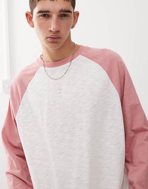 COLLUSION Raglan Skater Boxy Sports T-shirt In Slub Fabric