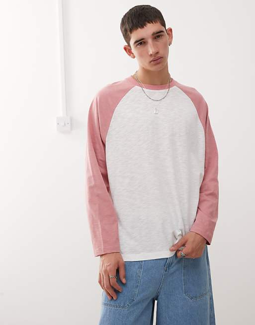 COLLUSION Raglan skater boxy sports t-shirt in slub fabric