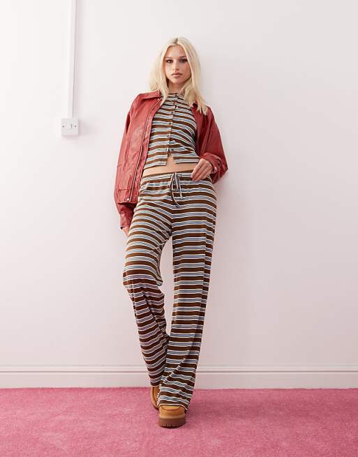 COLLUSION relaxed rib stripe trouser