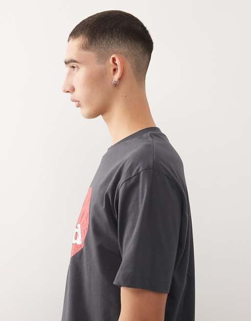 COLLUSION Slim Black Slogan T-shirt In Black