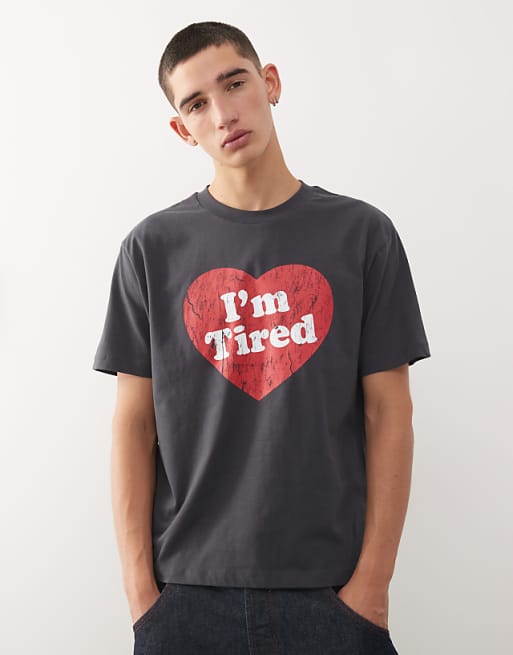 COLLUSION slim black slogan t-shirt in black