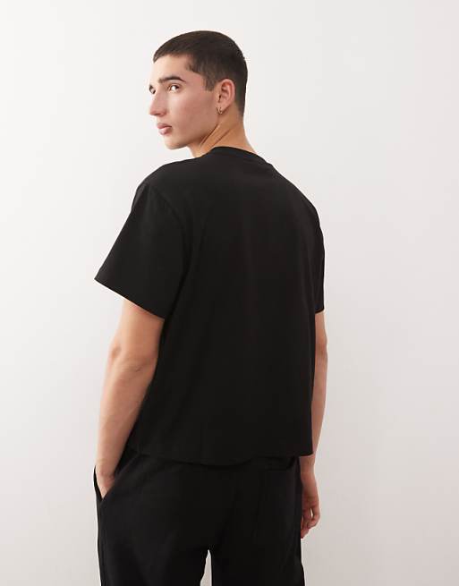 COLLUSION Slim Graphic T-shirt In Black