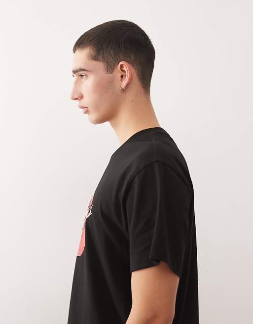 COLLUSION Slim Graphic T-shirt In Black