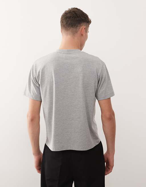 COLLUSION Slim Graphic T-shirt In Grey Marl
