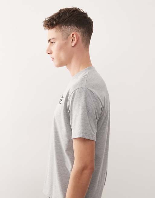 COLLUSION Slim Graphic T-shirt In Grey Marl