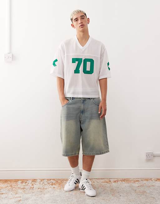 COLLUSION Sports Jersey In Grey Airtex