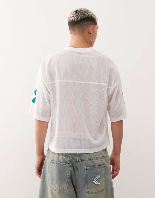 COLLUSION Sports Jersey In Grey Airtex