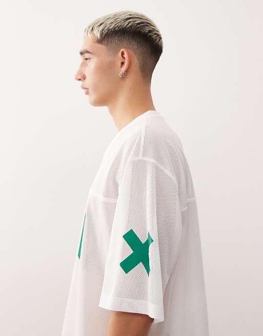 COLLUSION Sports Jersey In Grey Airtex