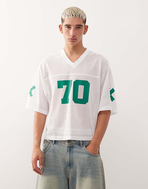 COLLUSION Sports jersey in grey airtex