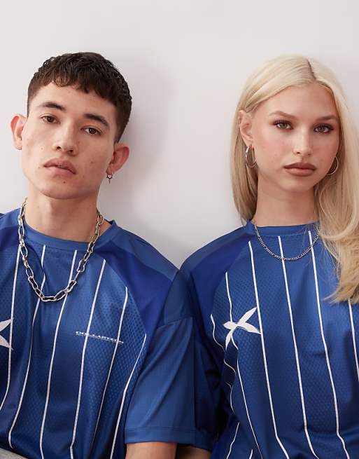 COLLUSION Unisex Football Top In Blue