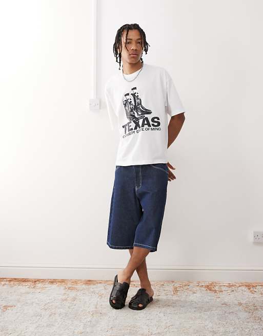 COLLUSION Western Cowboy Texas Graphic T-shirt In White